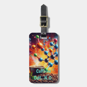 Etiqueta De Bagagem Estrutura de Cafeína Molecular - Café de Arte Cien