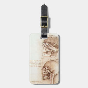 Etiqueta De Bagagem Estudos de Leonardo a Dinamarca Vinci- do crânio