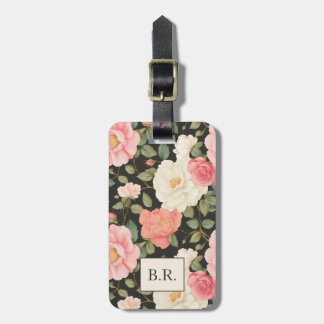 Etiqueta De Bagagem Eterno Blush & Cream Rosas na Elegância Noir