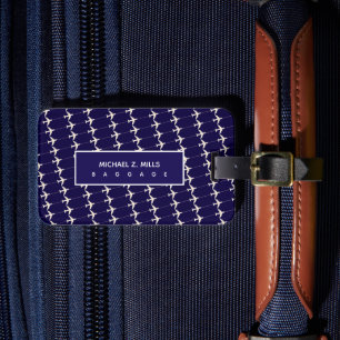 Etiqueta De Bagagem Etiqueta azul de bagagem dos aviões para um piloto