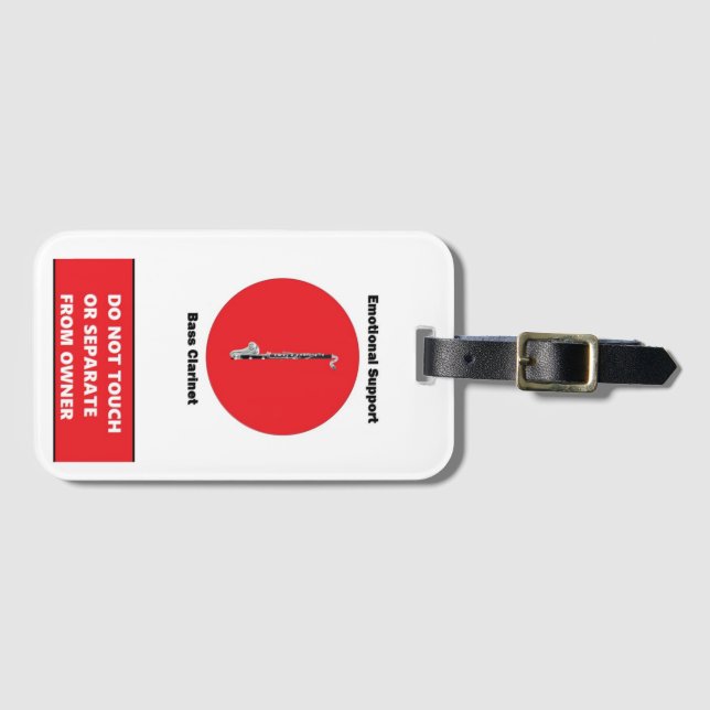 Etiqueta De Bagagem Etiqueta Clarinet de Bass (Frente Horizontal)