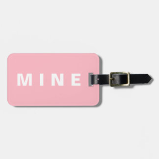 Etiqueta De Bagagem Etiqueta cor-de-rosa com a menção "Mine"
