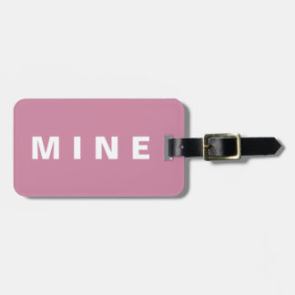 Etiqueta De Bagagem Etiqueta cor-de-rosa com a menção "Mine"