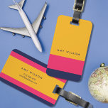 Etiqueta De Bagagem Etiqueta de Bloqueio de Cor Amarela Azul-Vibrante<br><div class="desc">Etiqueta de bagagem de bloco a cores personalizada na moda em negrito e vibrante azul, rosa e amarelo. Personalize esta marca substituindo o texto do marcador de posição por suas informações e para obter mais opções, como alterar a fonte e seu tamanho, clique no botão "Personalizar". *Observe que a Marca...</div>