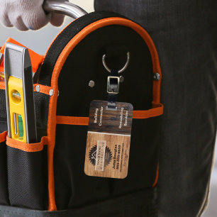 Etiqueta De Bagagem Etiqueta de logotipo do contratado de madeira russ