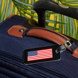 Etiqueta De Bagagem Etiqueta de viagem de bandeira americana patriótic
