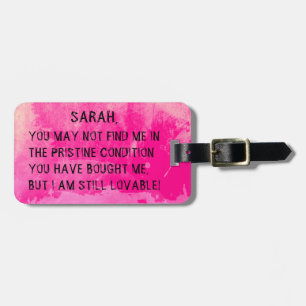 ETIQUETA DE BAGAGEM ETIQUETA DE VIAGEM DE PINCO ENGRAÇADO, MENSAGEM DE