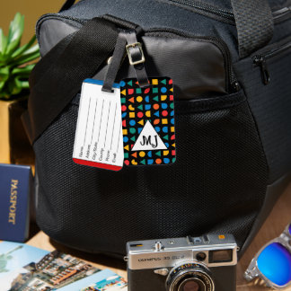 Etiqueta De Bagagem Etiqueta monográfica, colorido, acessórios viagem