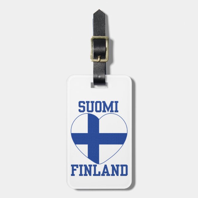 Etiqueta De Bagagem Etiqueta personalizada Suomi Finlândia (Frente Vertical)