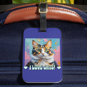 Etiqueta De Bagagem Eu Adoro Gatos!