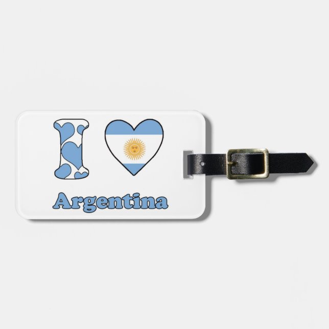 Etiqueta De Bagagem Eu amo a Argentina (Frente Horizontal)