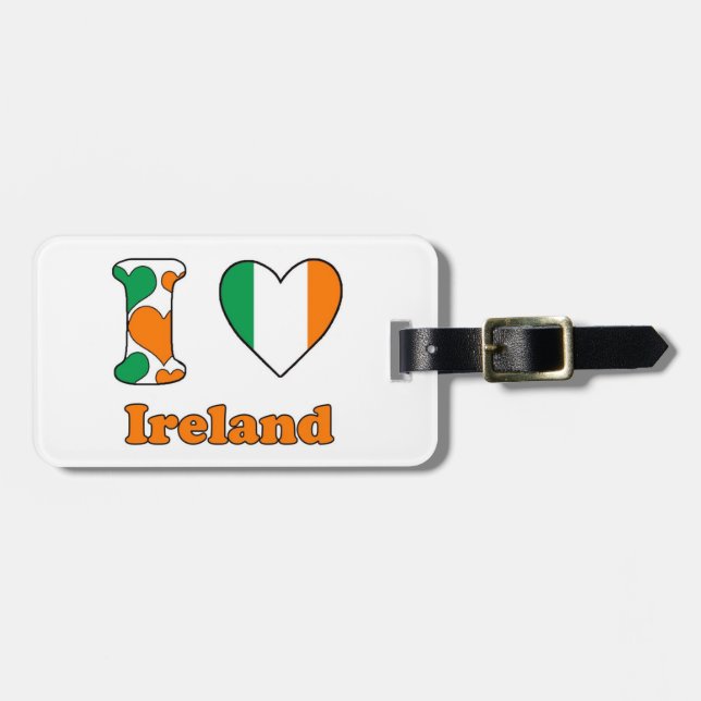 Etiqueta De Bagagem Eu amo a Irlanda (Frente Horizontal)