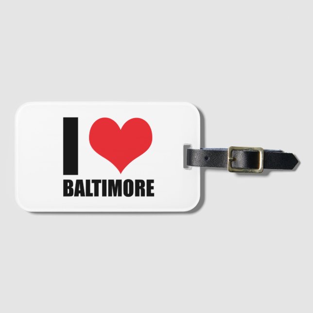 Etiqueta De Bagagem Eu amo Baltimore (Frente Horizontal)
