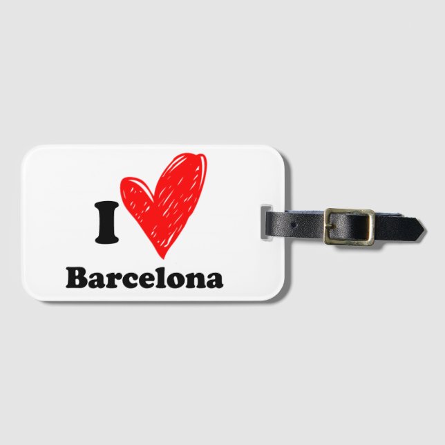 Etiqueta De Bagagem Eu amo Barcelona (Frente Horizontal)