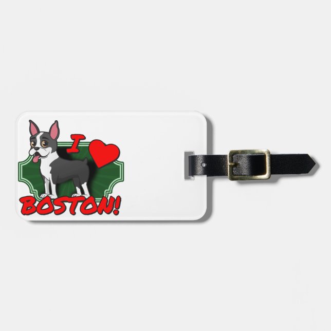 Etiqueta De Bagagem Eu amo Boston (Frente Horizontal)