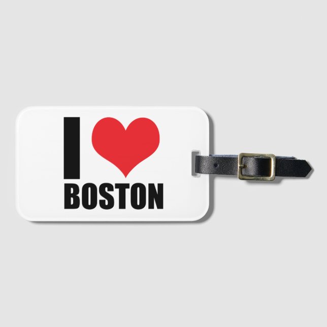 Etiqueta De Bagagem Eu amo Boston (Frente Horizontal)
