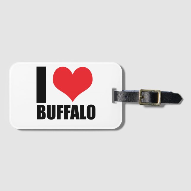 Etiqueta De Bagagem Eu amo Buffalo (Frente Horizontal)