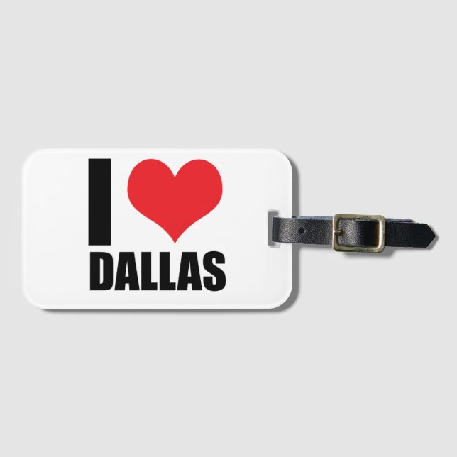 Etiqueta De Bagagem Eu amo Dallas (Frente Horizontal)