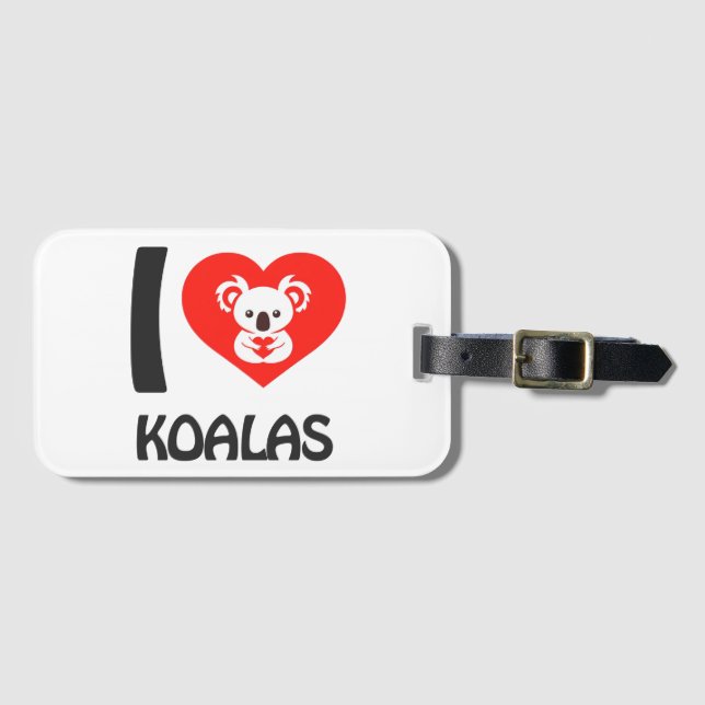 Etiqueta De Bagagem Eu amo Koalas (Frente Horizontal)
