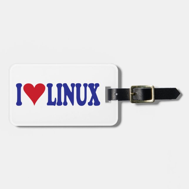 Etiqueta De Bagagem Eu amo Linux (Frente Horizontal)