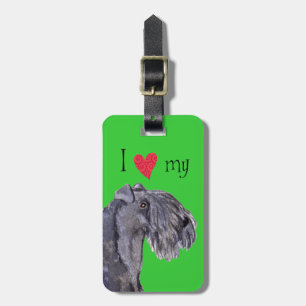 Etiqueta De Bagagem Eu amo meu azul de Kerry Terrier