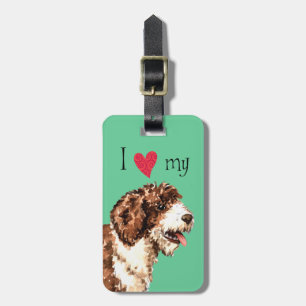 Etiqueta De Bagagem Eu amo meu cão de água espanhol