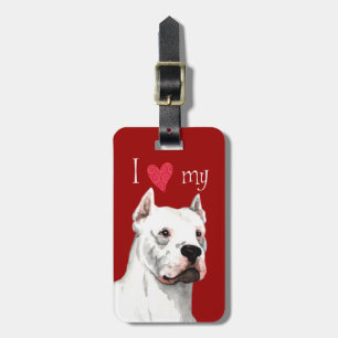 Etiqueta De Bagagem Eu amo meu Dogo Argentino