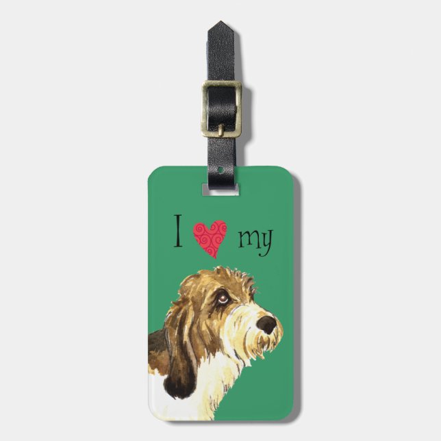 Etiqueta De Bagagem Eu amo meu PBGV (Frente Vertical)