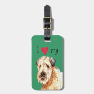 Etiqueta De Bagagem Eu amo meu Terrier Wheaten revestido macio
