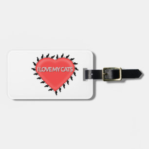 Etiqueta De Bagagem Eu Amo Meus Gatos
