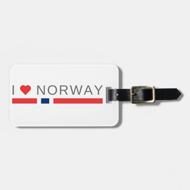 Etiqueta De Bagagem Eu amo Noruega (Frente Horizontal)