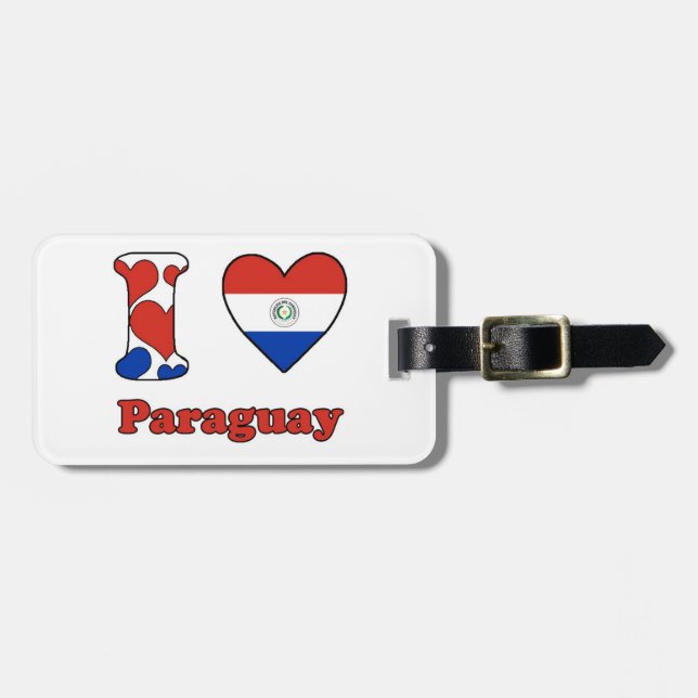 Etiqueta De Bagagem Eu amo o Paraguai (Frente Horizontal)