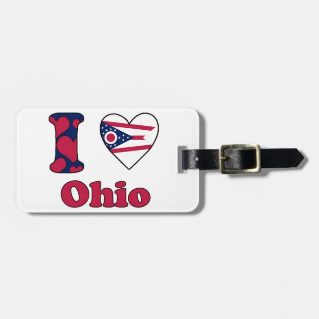 Etiqueta De Bagagem Eu amo Ohio (Frente Horizontal)