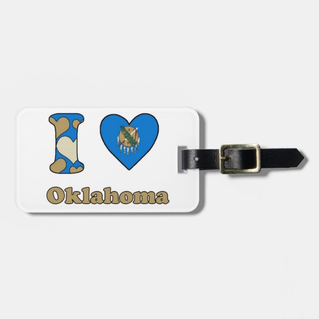 Etiqueta De Bagagem Eu amo Oklahoma (Frente Horizontal)