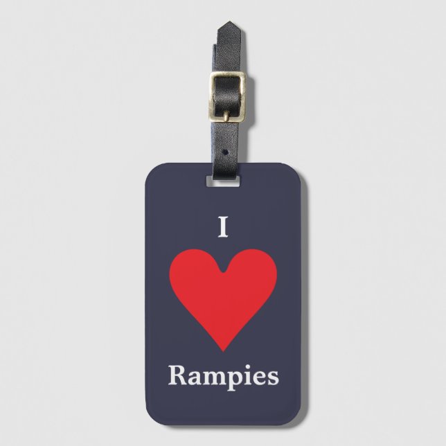 Etiqueta De Bagagem Eu amo Rampies (Frente Vertical)