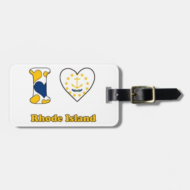 Etiqueta De Bagagem Eu amo Rhode Island (Frente Horizontal)