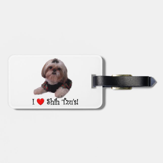 Etiqueta De Bagagem Eu amo Shih Tzu (Traseira Horizontal)