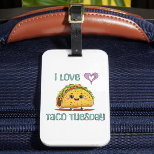 Etiqueta De Bagagem Eu Amo Terça-Feira de Taco