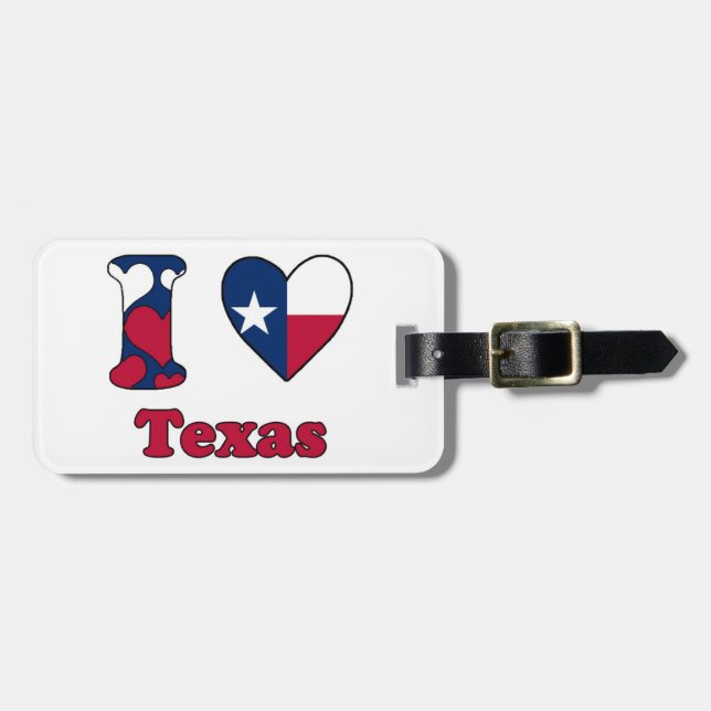 Etiqueta De Bagagem Eu amo Texas (Frente Horizontal)