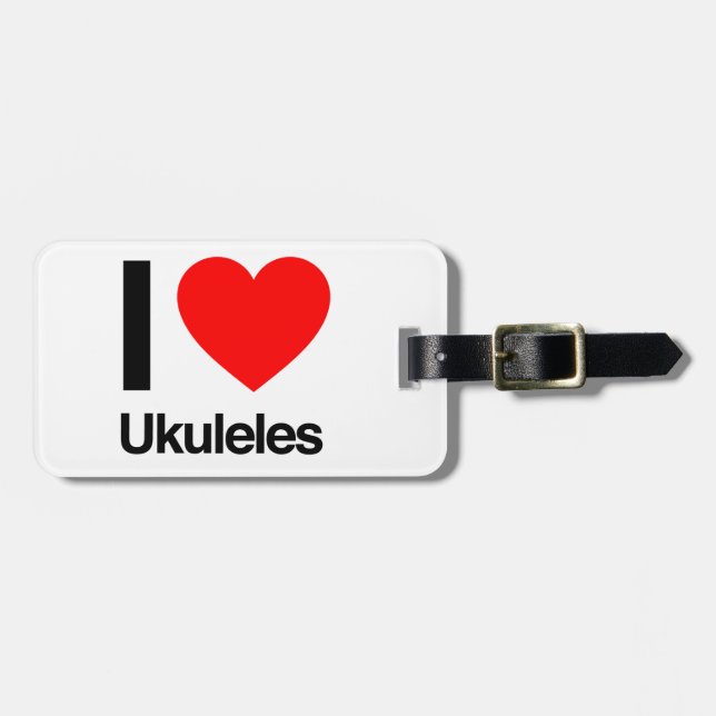 Etiqueta De Bagagem eu amo ukuleles (Frente Horizontal)