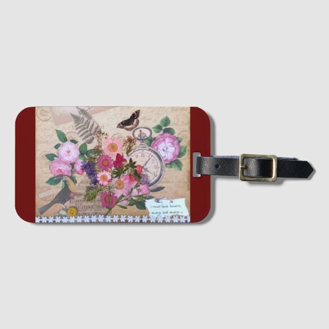 Etiqueta De Bagagem Eu Devo Ter Flores (Frente Horizontal)