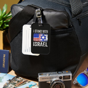 Etiqueta De Bagagem Eu Fico com Israel