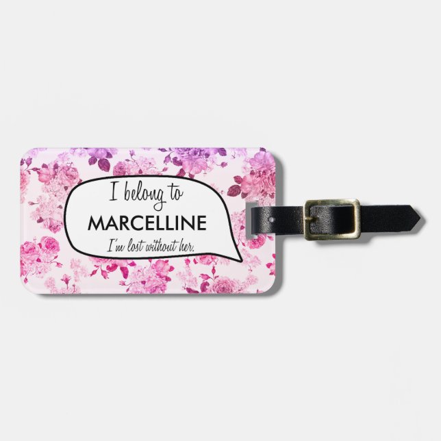 Etiqueta De Bagagem Eu pertenço a (Frente Horizontal)