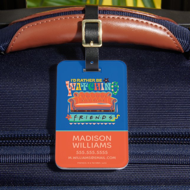 Etiqueta De Bagagem Eu Preferencialmente assistindo aos amigos™ gráfic (Frente Insitu 2)