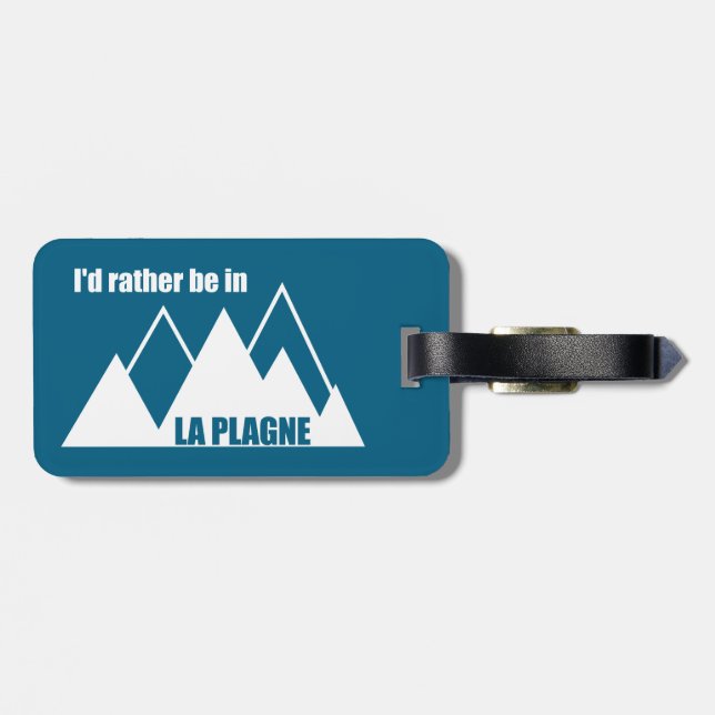 Etiqueta De Bagagem Eu Preferiria Estar Em La Plagne França Montanha (Traseira Horizontal)