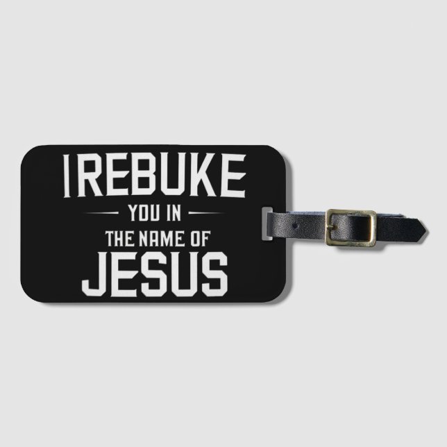Etiqueta De Bagagem Eu Te Repreendo Em Nome De Jesus (Frente Horizontal)