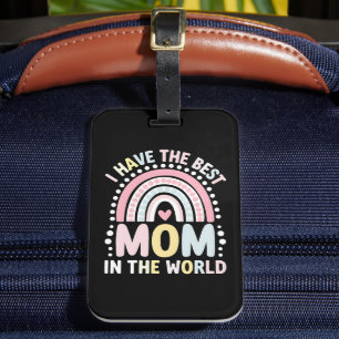 Etiqueta De Bagagem Eu Tenho A Melhor Mãe Do Mundo Boho Arco-Iris