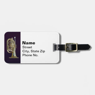 Etiqueta De Bagagem Euphonium de latão de ouro
