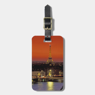 Etiqueta De Bagagem Europa, França, Paris. Vista do pôr do sol da Torr