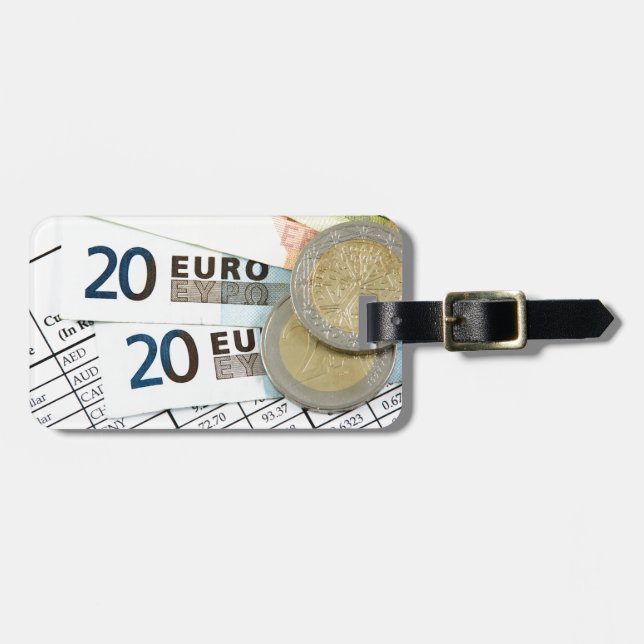 Etiqueta De Bagagem Euros (Frente Horizontal)